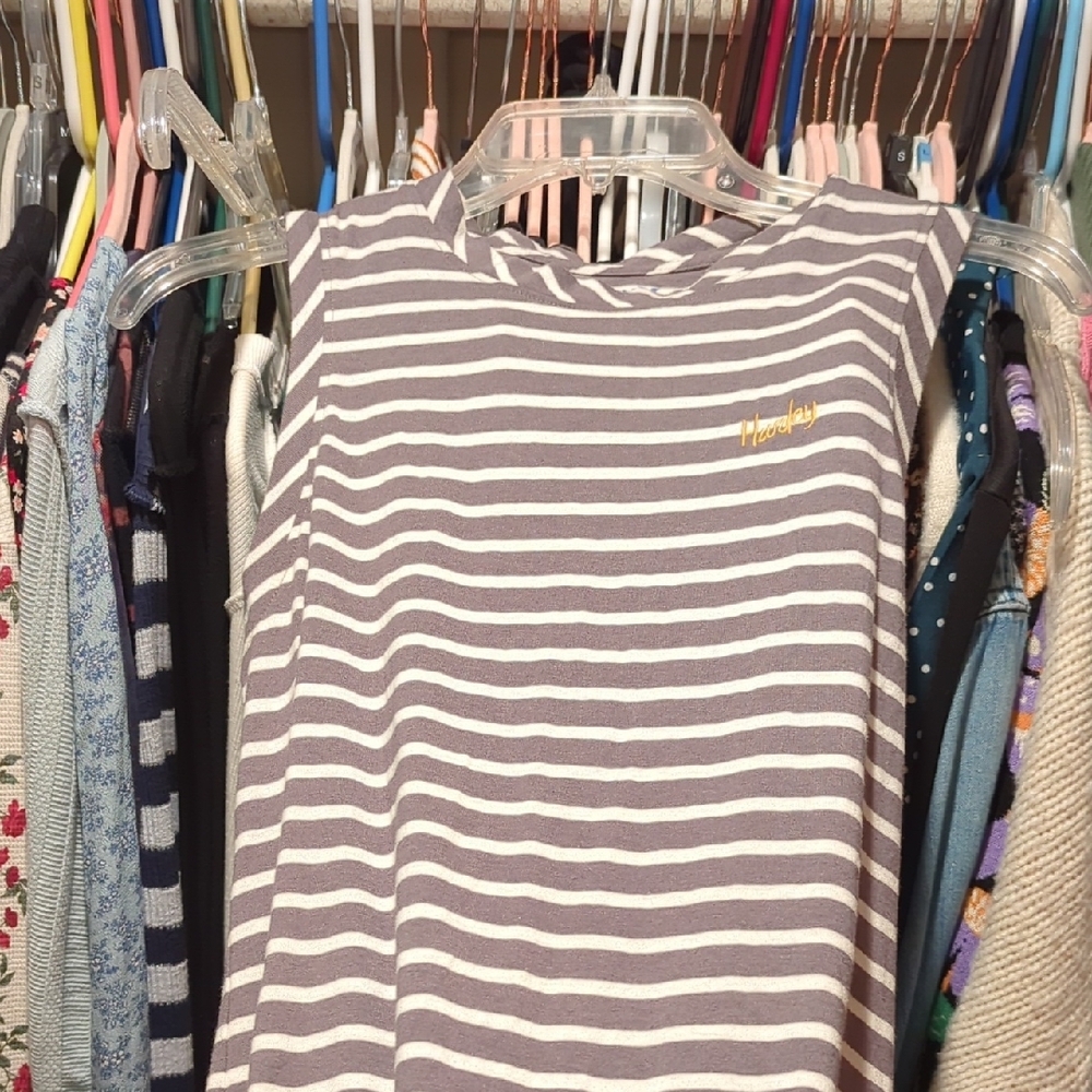 Striped Gray and White Dress